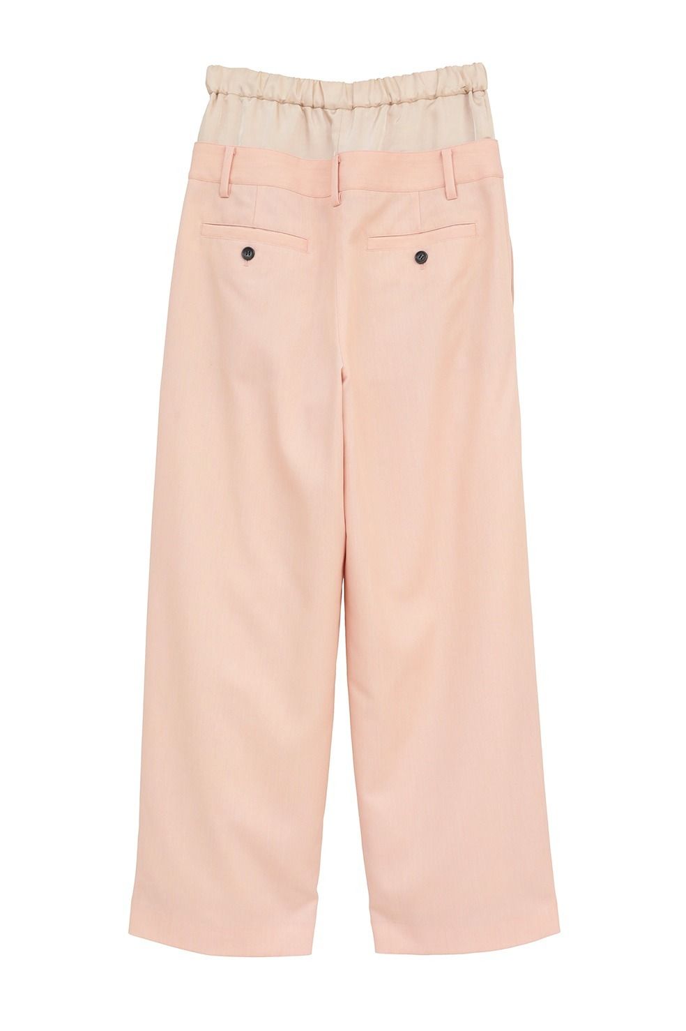 ダブルレイヤード スラックス - W WAIST WIDE SLACKS (PINK)