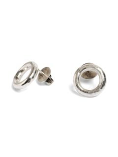 【両耳用】 ハンマード スタッズ リング ピアス - studs ring hammered - M4555