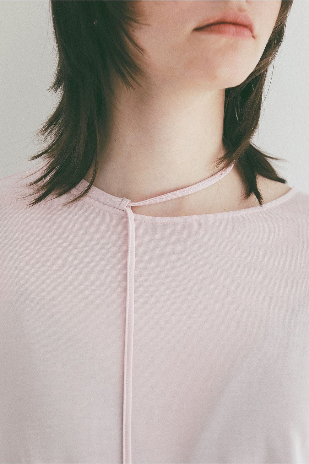 コードカットソー - DROOP THIN CODE SOFT TOPS (PINK)