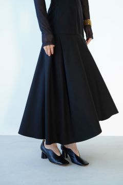 ランダム ヘム フレア スカート - RANDOM HEM FLARE SKIRT - BLACK
