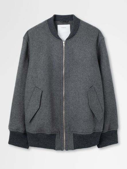 ボンバージャケット | MA-1 BOMBER JACKET IN DOUBLE FACE BEAVER (HEATHER GREY)