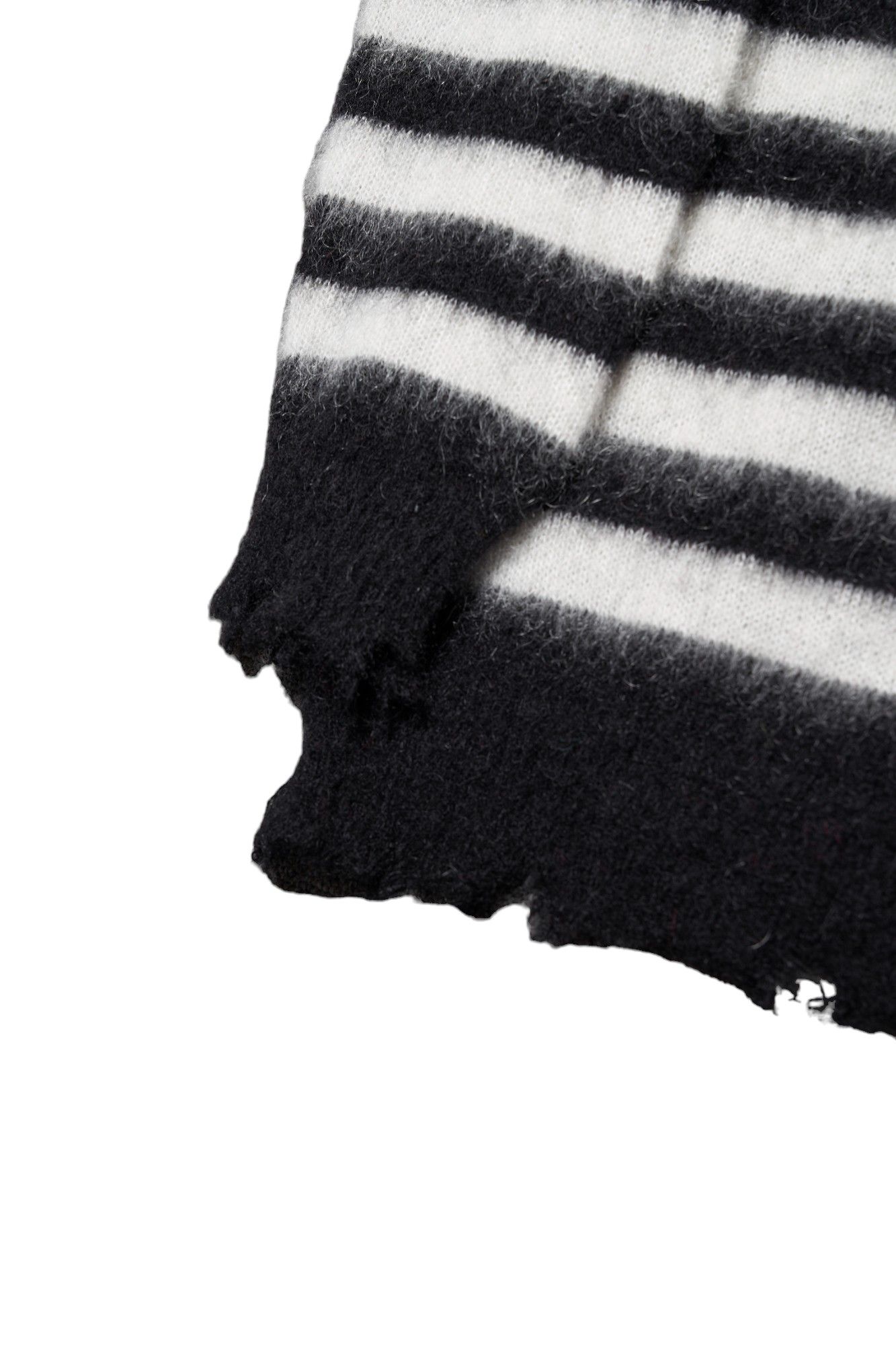 ランダム モヘア ボーダークラッシュニット - Random Marine Border Crashed Knit