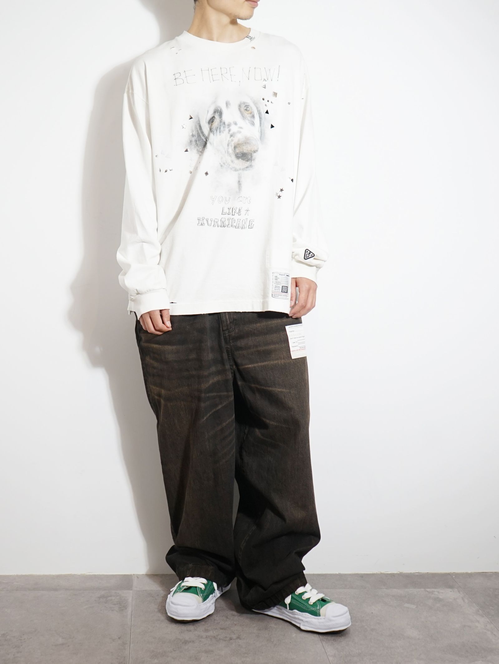 エンベリッシュディストレス カットソー - EMBELLISHDISTRESS LT  WHITE