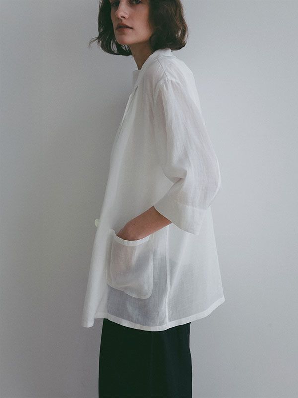 クールタッチハーフスリーブジャケット（WHITE)