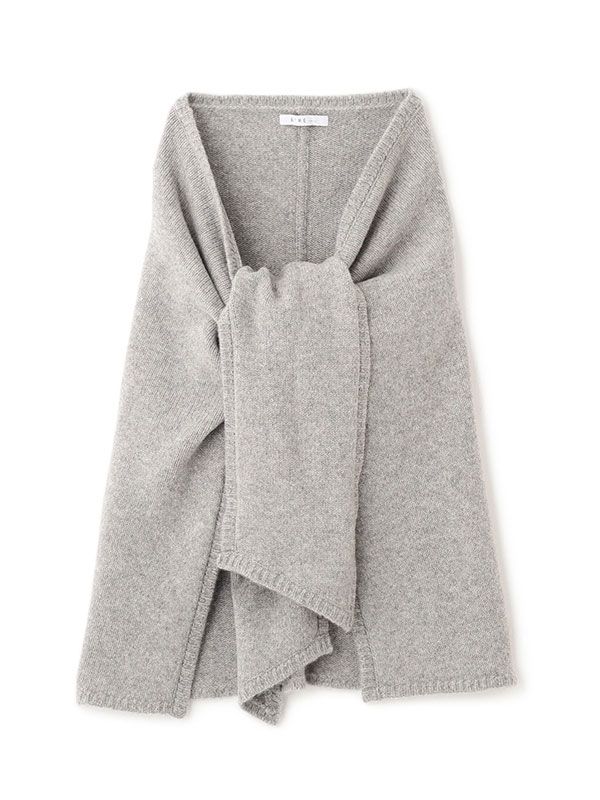 レイヤードニットラップスカート  (GREY)