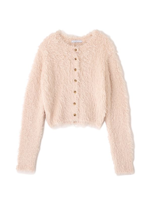 フェザーヤーンニットカーディガン （LIGHT PINK)