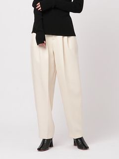 トリプルクロスハイウエストタックパンツ - OFF WHITE