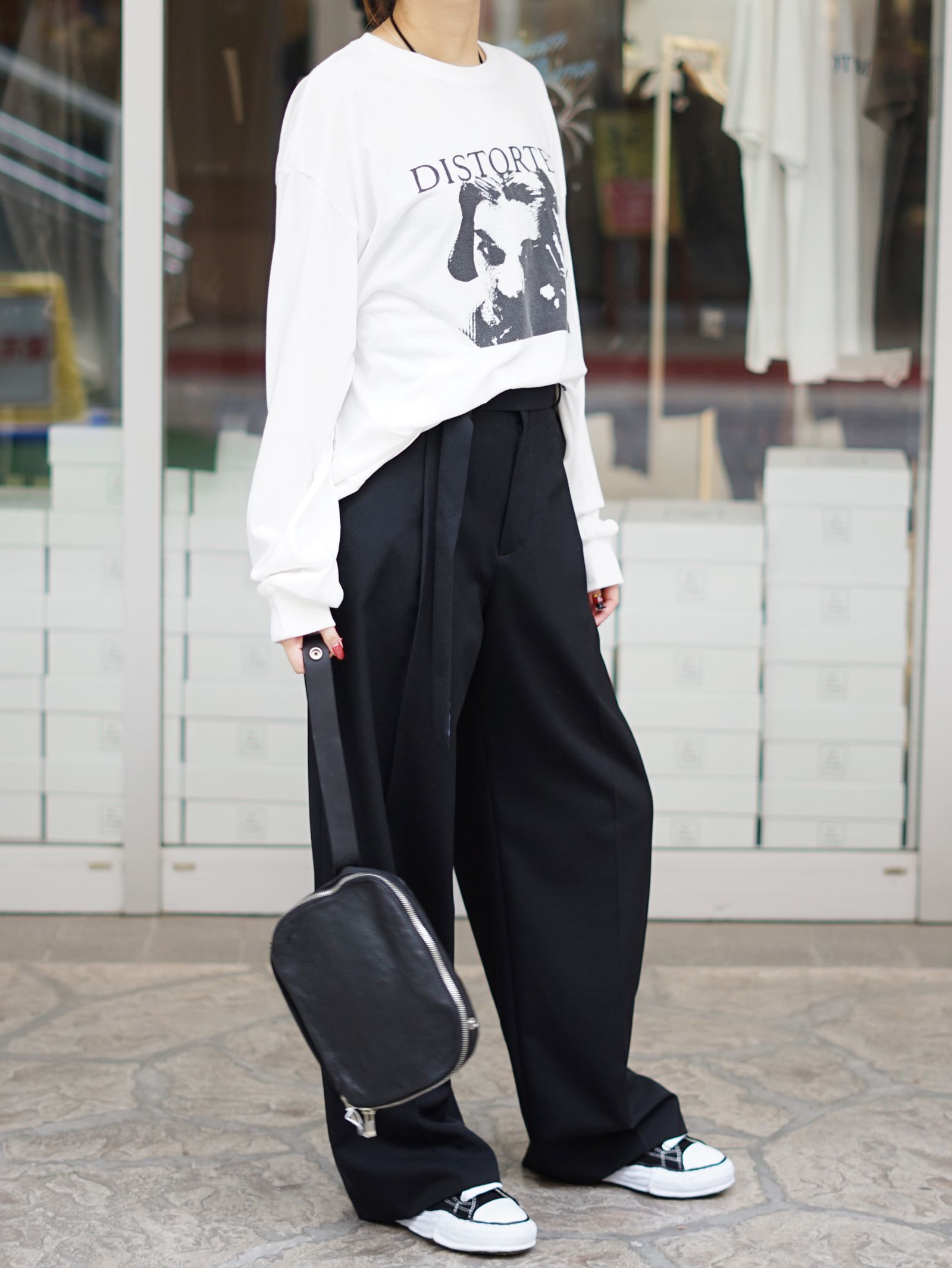 レザークラッチバッグ - W6 LEATHER CLUTCH (BLACK)