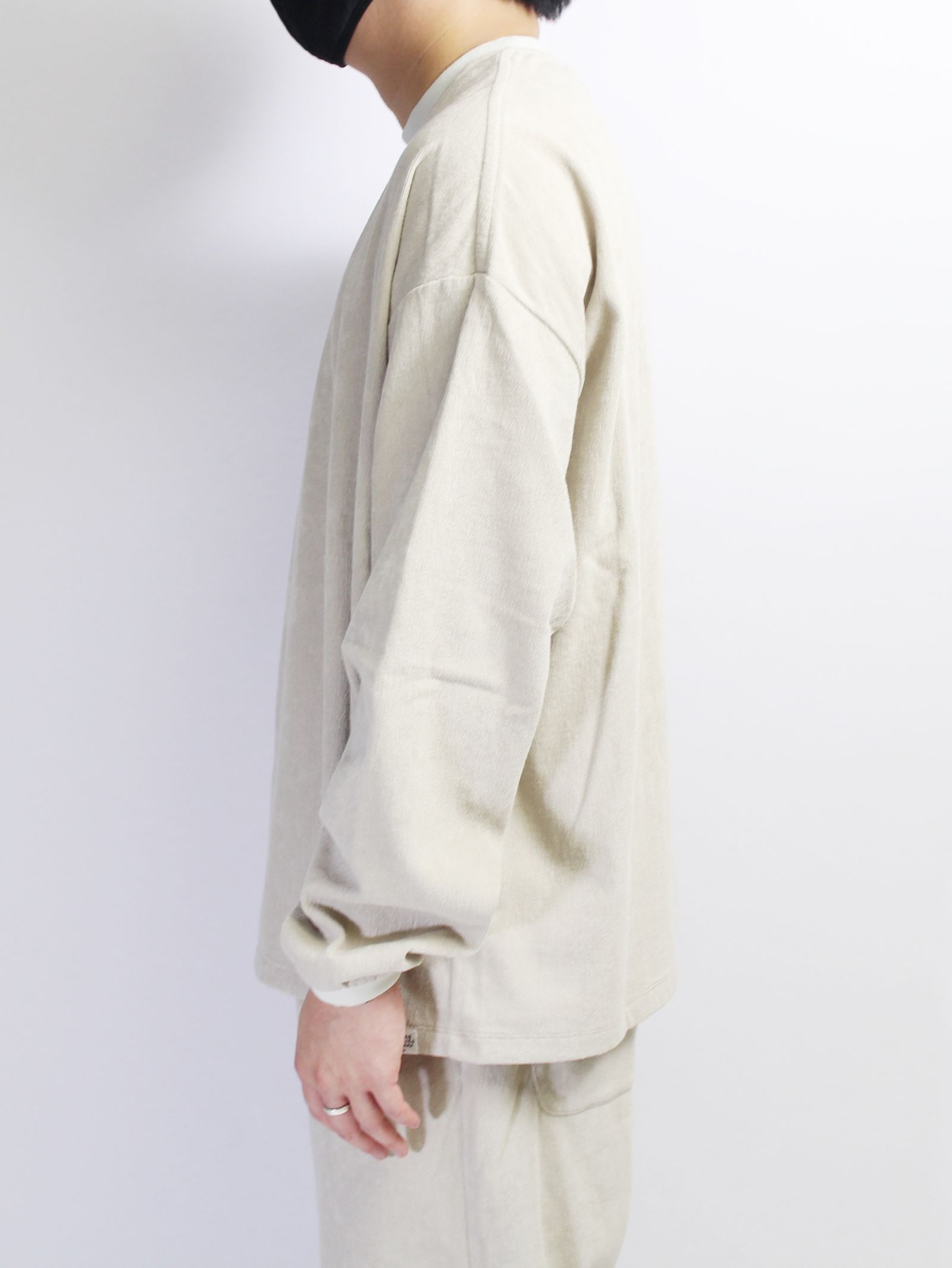 ロングスリーブ Tシャツ 1ミリパイル - BEIGE