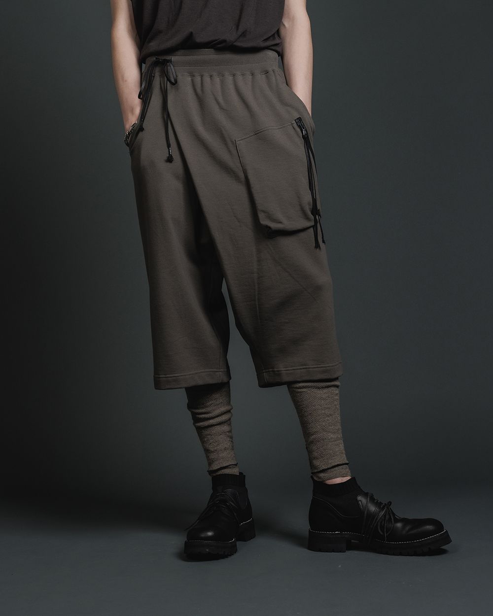 スウェット ラップ パンツ - B - DARK GREY