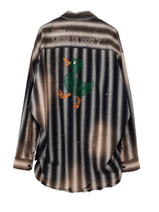 ヴィンテージライク ストライプシャツ - Vintage Like Stripe Shirt - BLACK