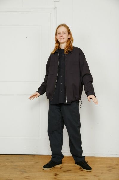ダブルクロスフロントジップブルゾン - DOUBLE CLOTH ZIP FRONT BLOUSON