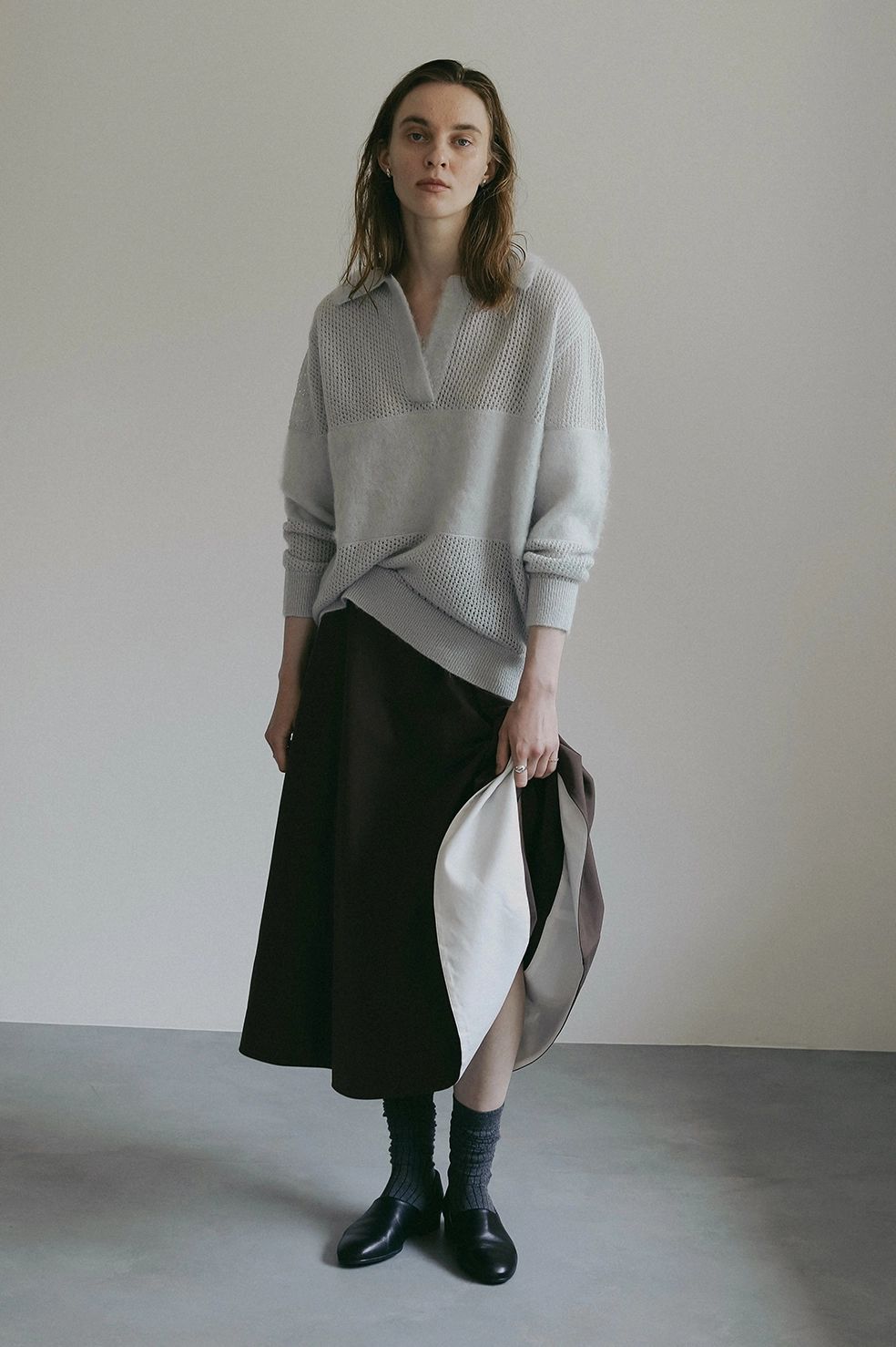 モヘアポロニット - MOHAIR POLO KNIT (LIGHT BLUE)