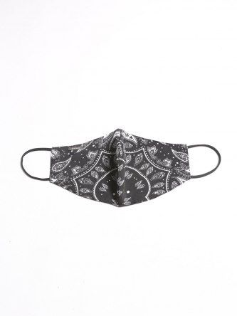 バンダナプリントフェイスマスク - Bandanna Print Face Mask BLACK