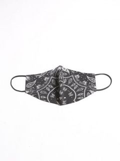 バンダナプリントフェイスマスク - Bandanna Print Face Mask BLACK