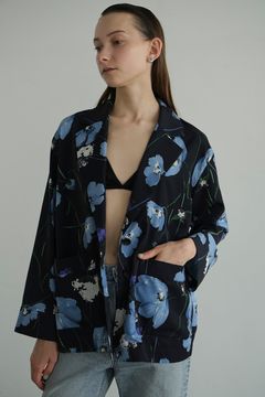 フラワージャケット - MULTICOLORED FLOWER SHIRT - BLUE