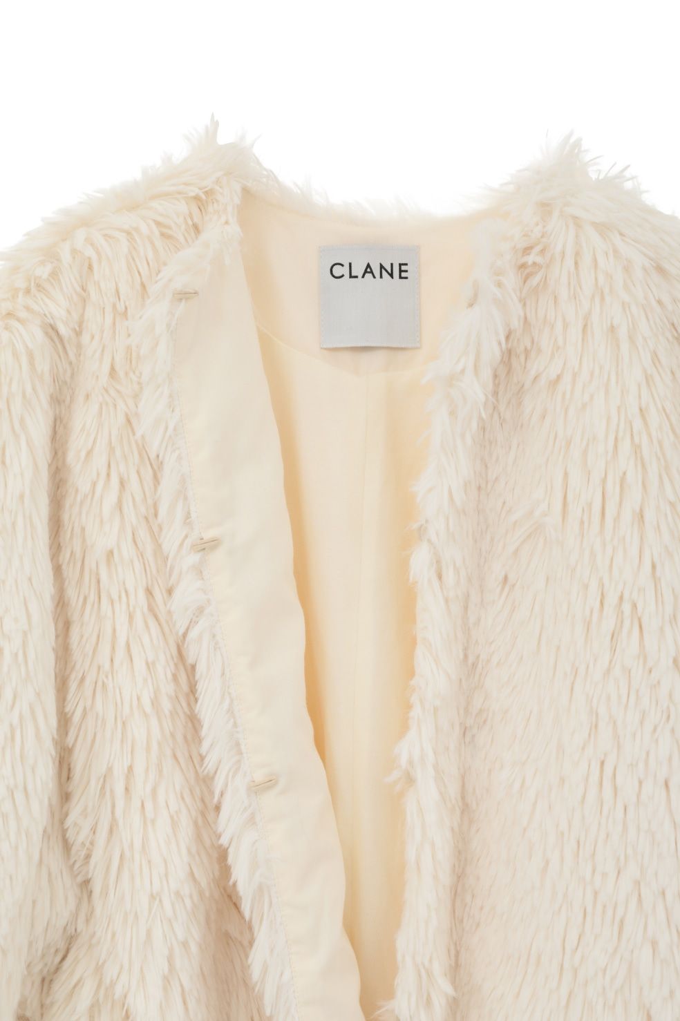 ハーフスリーブファージャケット -  HALF SLEEVE FAKE FUR JACKET (IVORY)