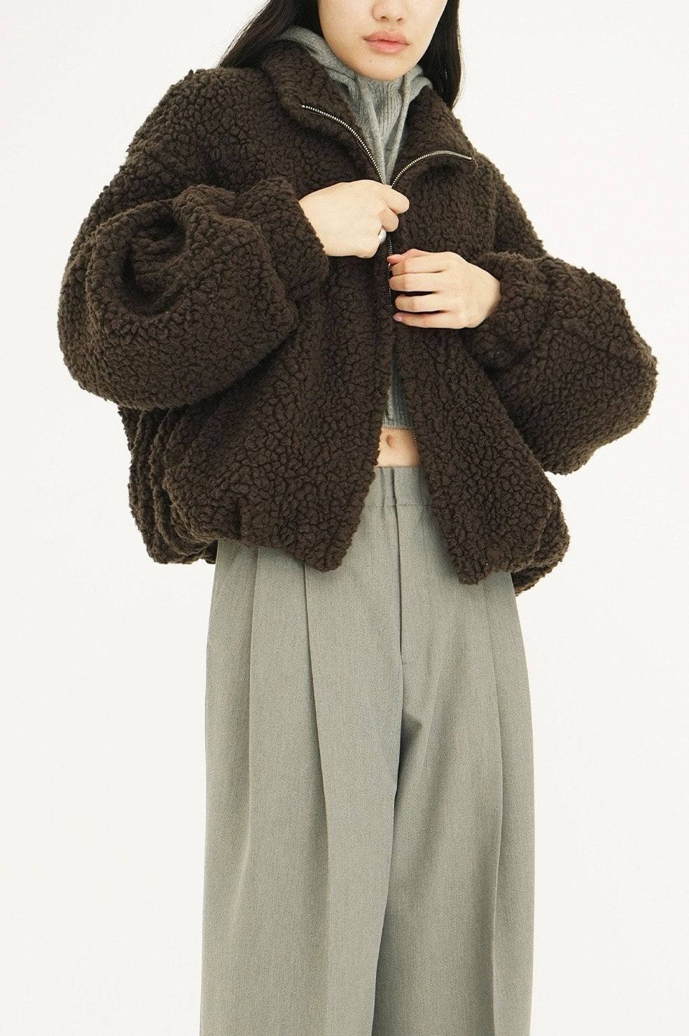 バルーン ボア ブルゾン  -BALLOON BOA BLOUSON （BROWN）