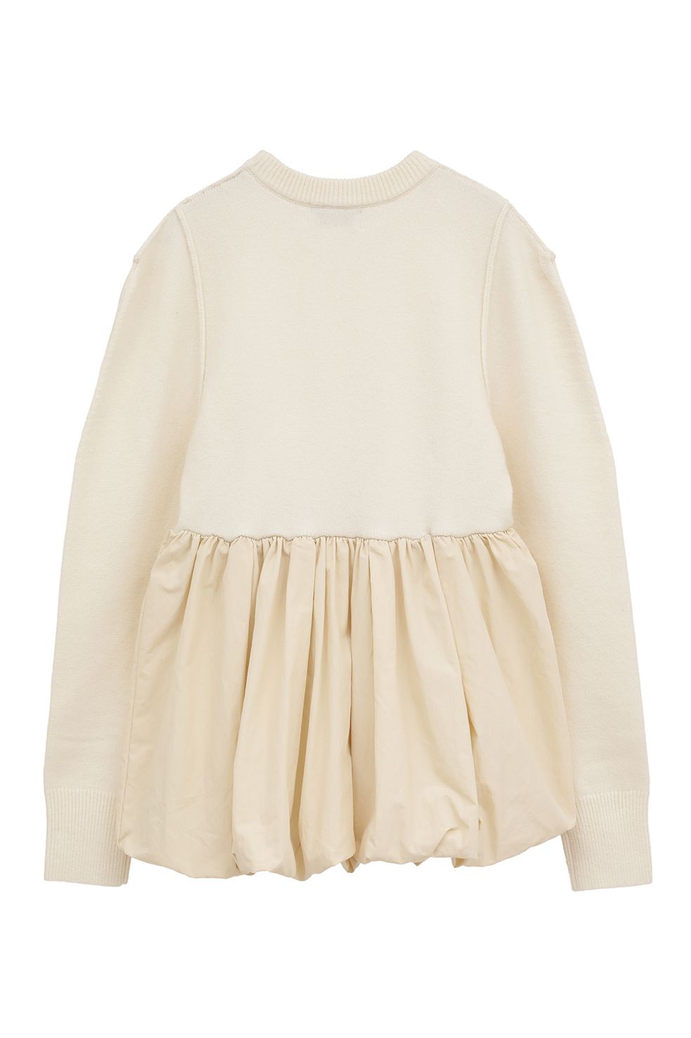 パワーショルダーニットトップス - DOCKING POWERSHOULDER KNIT TOPS - IVORY