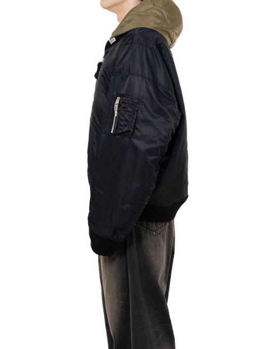 エクステンデッド プラケット フード フライト ジャケット | Extended Placket Hood Flight Jacket