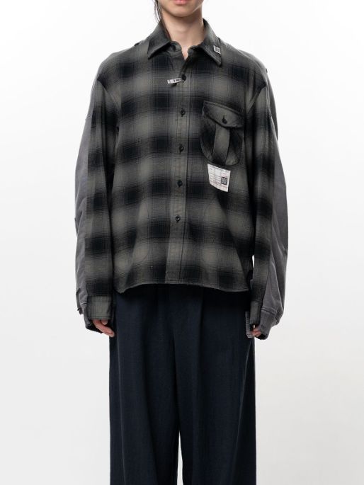 コンバインド スウェットシャツ - COMBINED SH×SWT (BLACK×GREY)