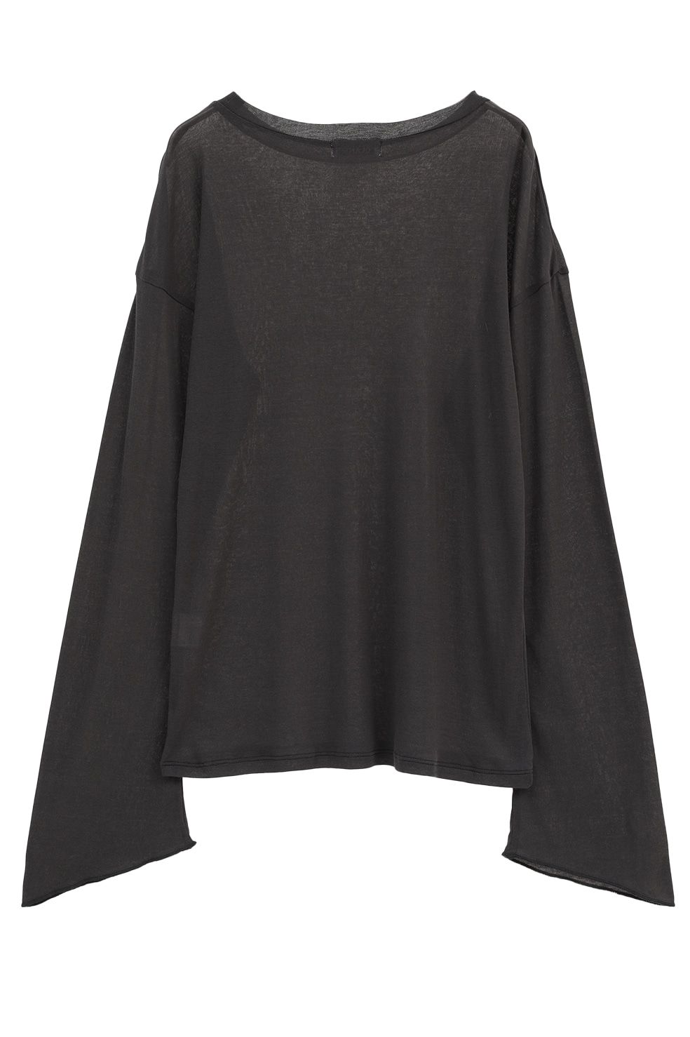 シアールーズロンティー - SHEER LOOSE CUT TOPS (CHARCOAL GRAY)