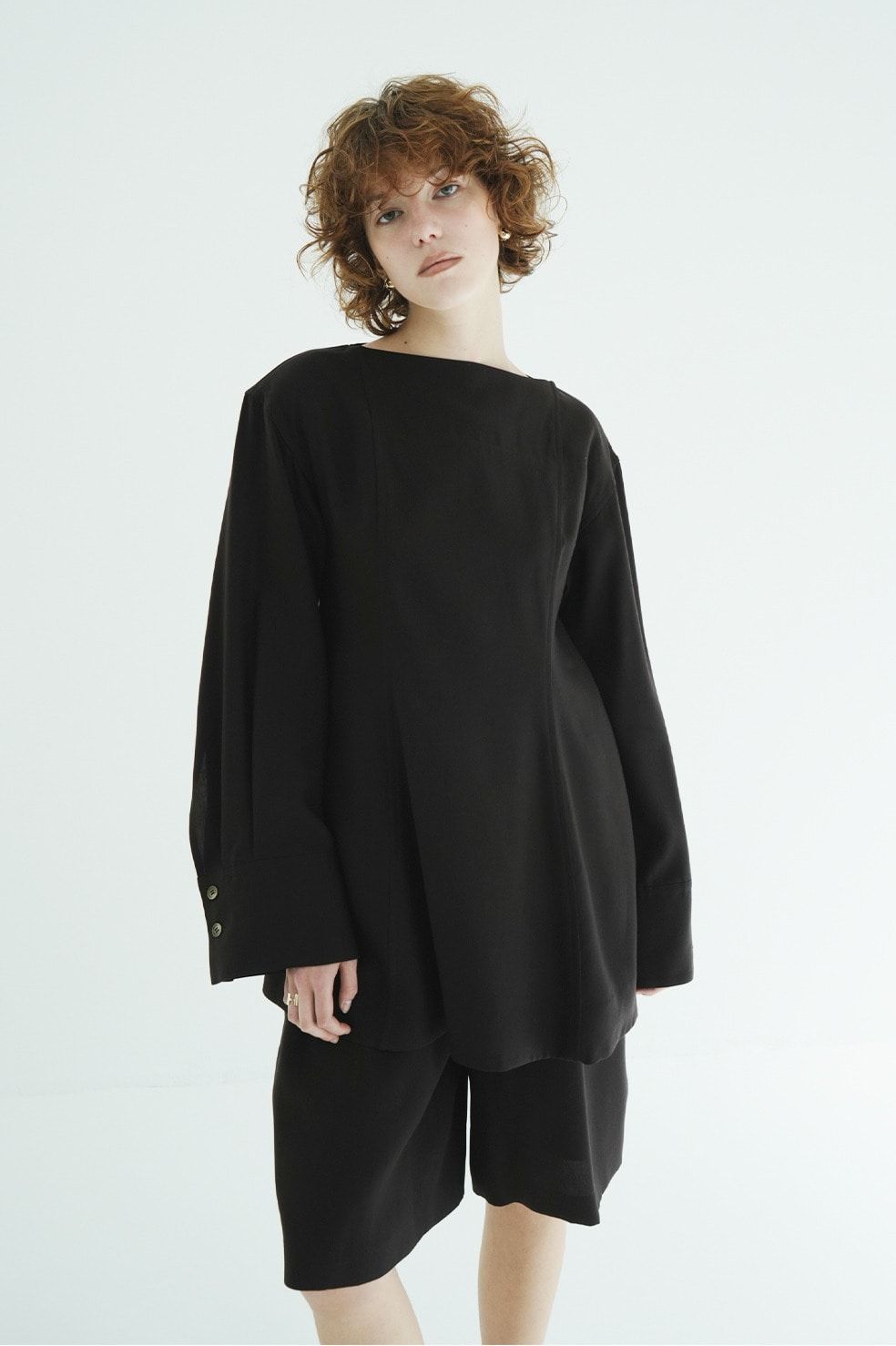 テンセルミニフレアワンピース - TENCEL MINI FLARE ONEPIECE (BROWN)