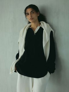 ラガーシャツニットプルオーバー - BLACK