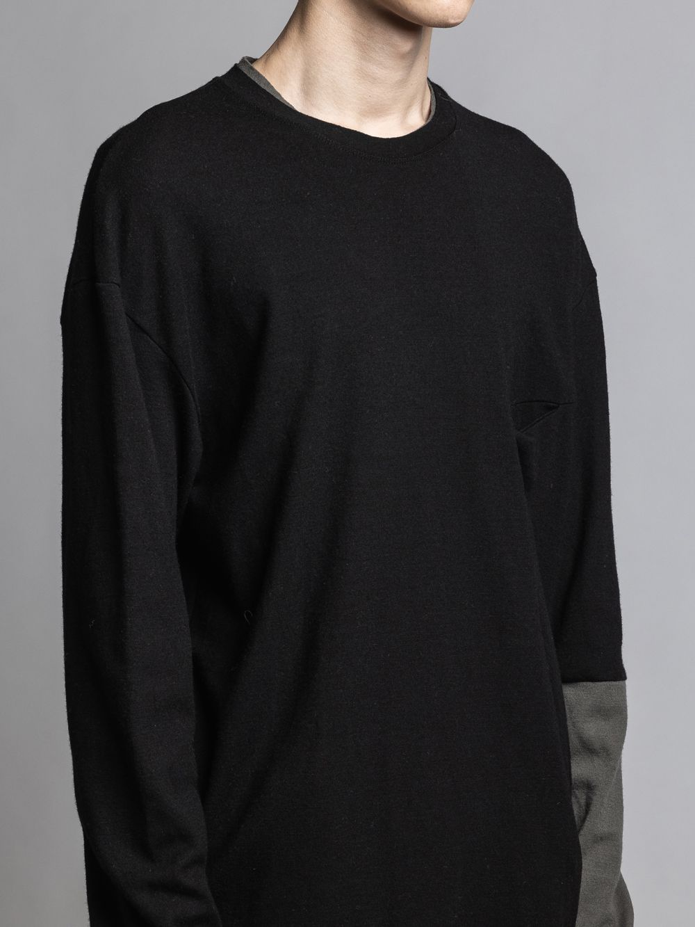 ウールスムースプルオーバー - Wool Smooth Pullover - BLACK