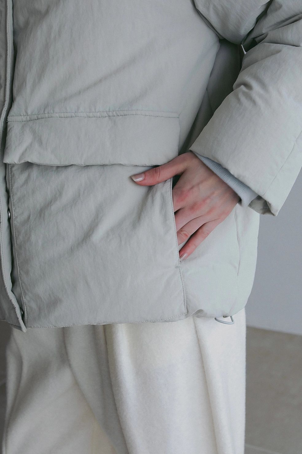 ダウンジャケット｜POCKET DOWN JACKET （IVORY)