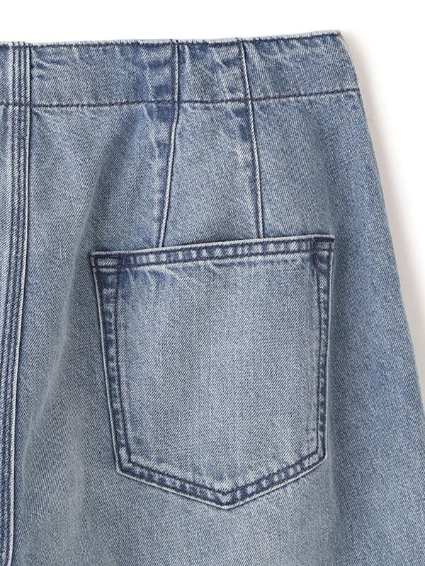 デニムタックワイドパンツ (BLUE)