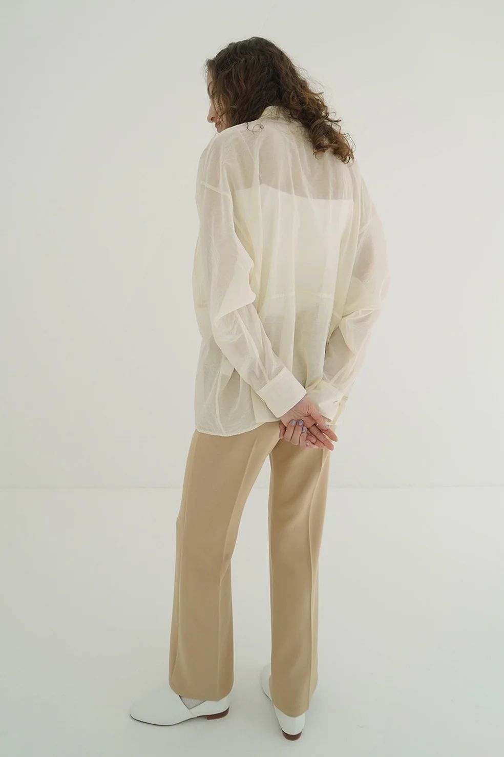 シアードルマンシャツ -  SHEER DOLMAN SHIRTS (IVORY)