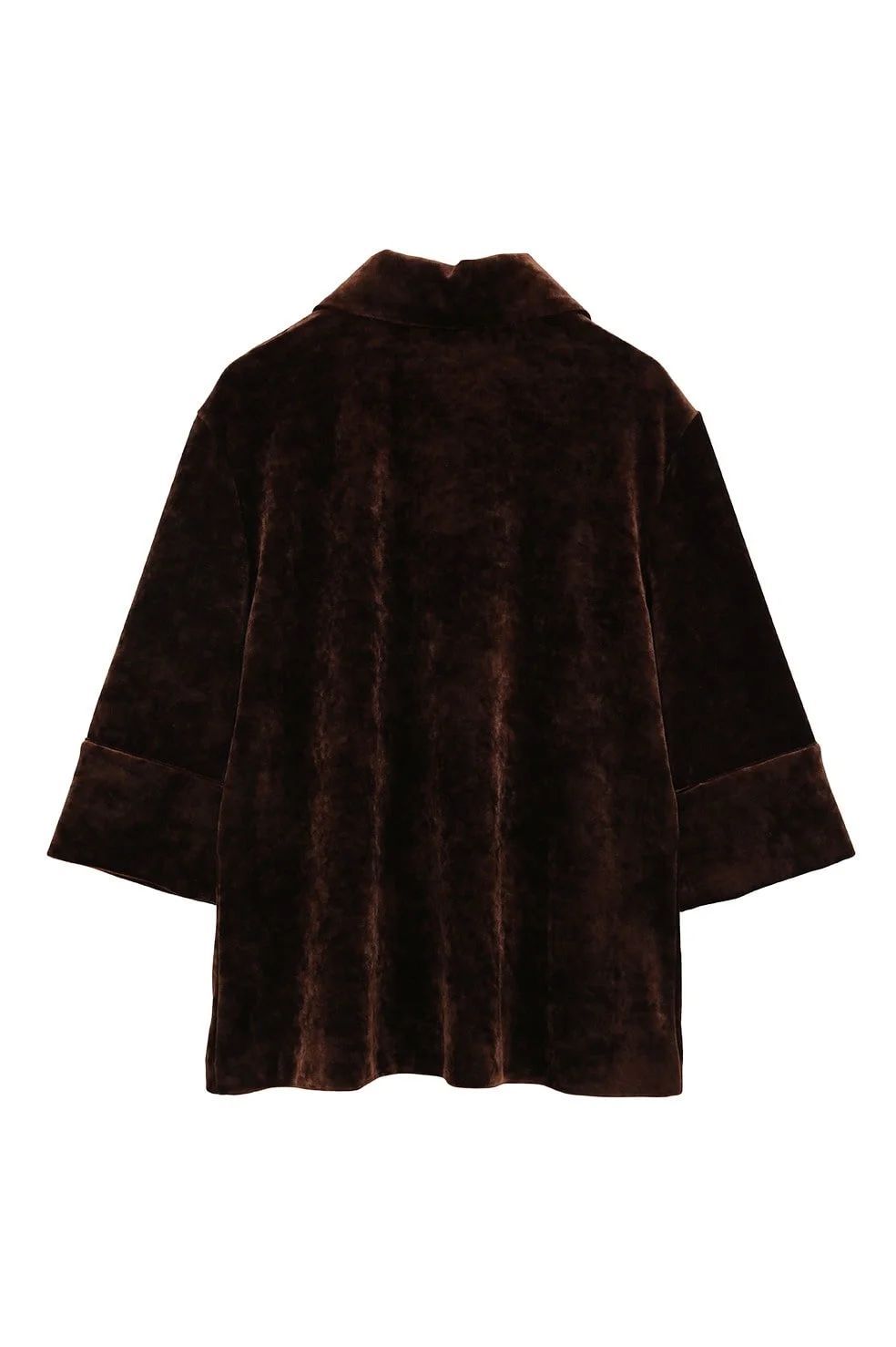 ベロア ポロトップス - CRUSHED VELOUR POLO TOPS BROWN
