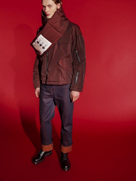 PRINTED PAINTER PANTS -  ORANGE INDIGO