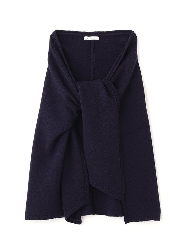 レイヤードニットラップスカート  (NAVY)