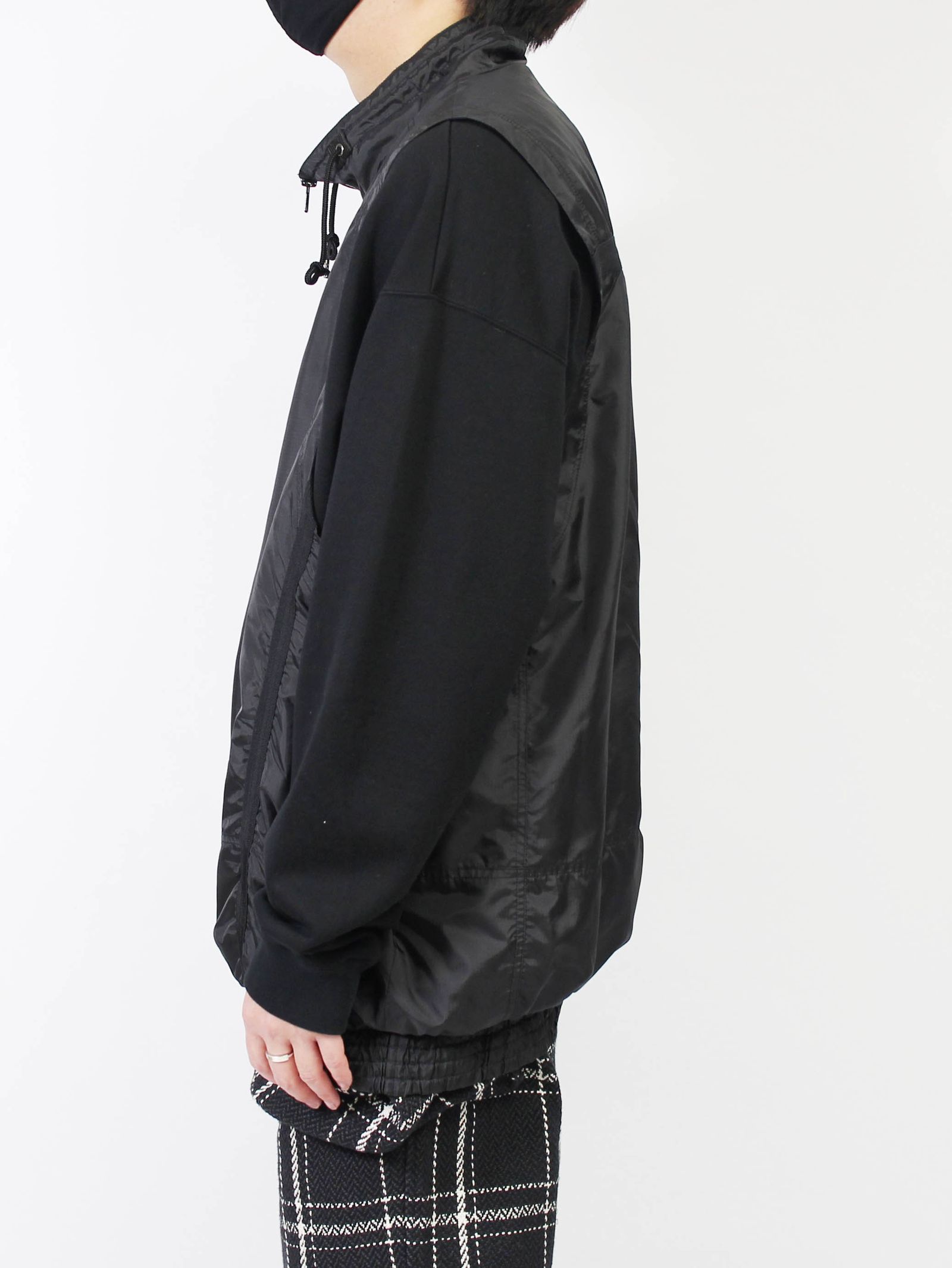 SEVEN BY SEVEN - HALF ZIP SWEAT SHIRTS - Layered Ripstop fabric - BLACK |  ADDICT WEB SHOP