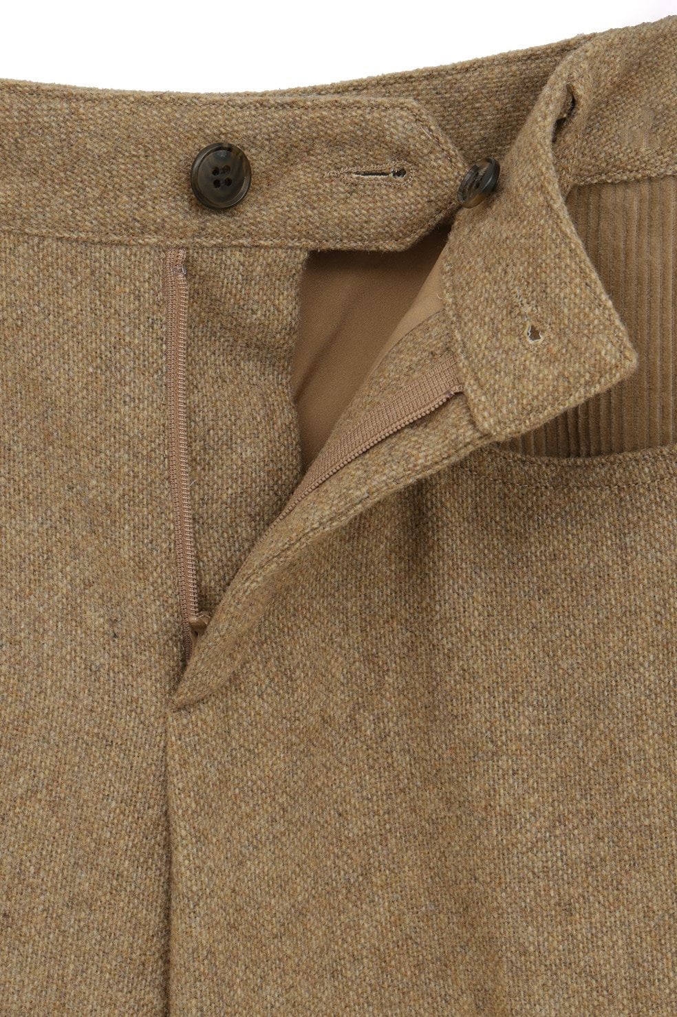 コーデュロイパネルメランジパンツ - CORDUROY PANEL MELANGE PANTS (BEIGE)