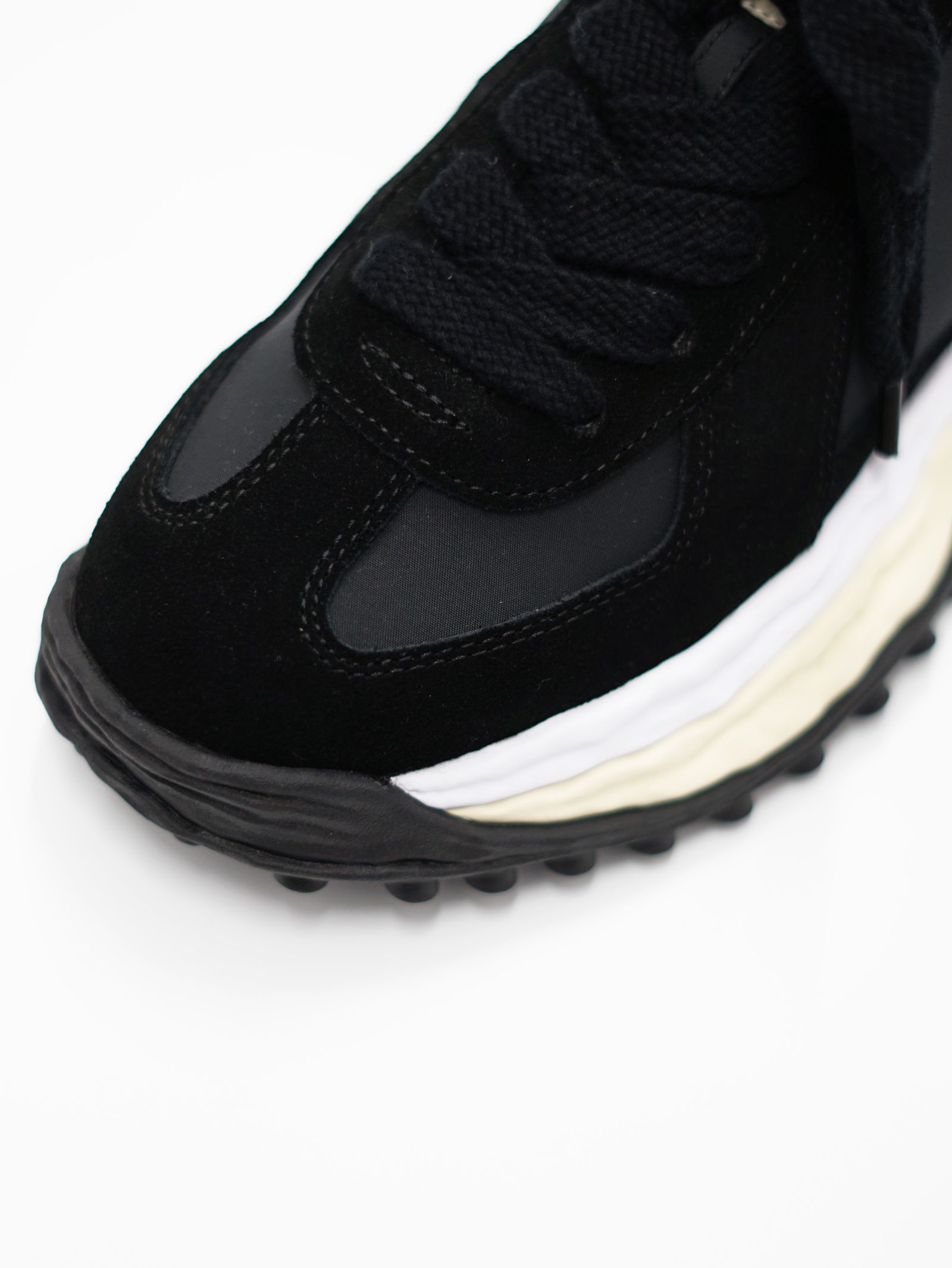"LARRY / ラリー" OG Sole Mix Material Low-top Sneakers - オリジナルソールスニーカー（BLACK）