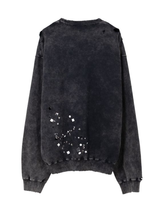 エンベリッシュ ブリーチ スウェット - Embellish Bleach Po (BLACK)
