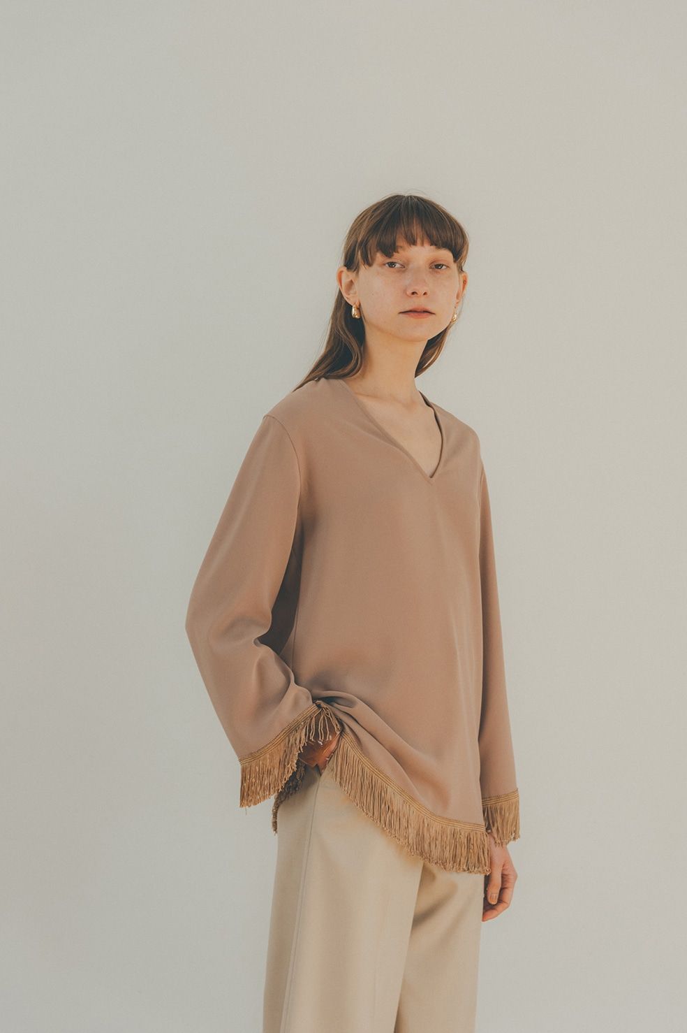 clane W FACE FRINGE TOPS - トップス