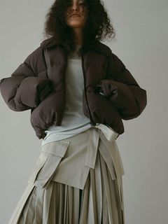 パディング ショートブルゾン BROWN レディース 中綿ジャケット