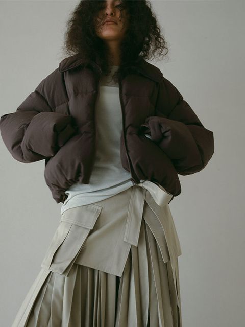 パディング ショートブルゾン BROWN レディース 中綿ジャケット