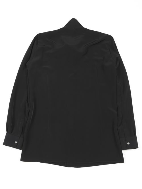 【JO1 白岩 瑠姫 着用】ドレープファイユリボンシャツ - Ribbon Shirt - BLACK
