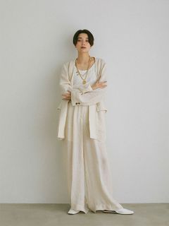 ETRE TOKYO - ノーカラーシアーリネンジャケット - WHITE | ADDICT WEB 