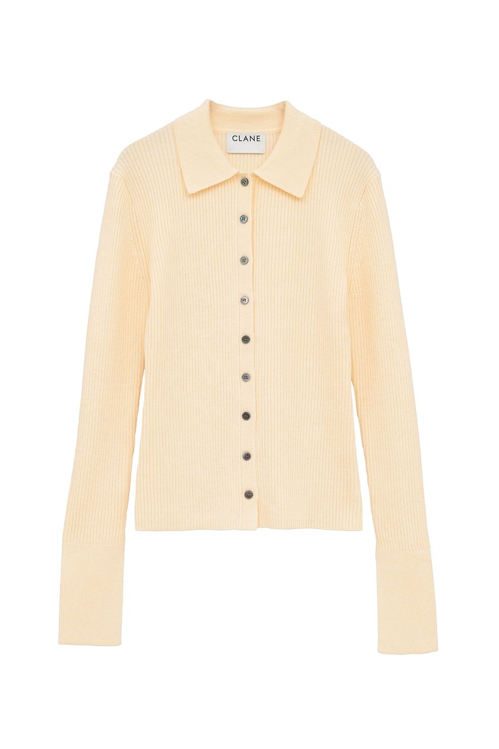 コンパクト ニットシャツ - COMPACT RIB KNIT SHIRTS (IVORY)