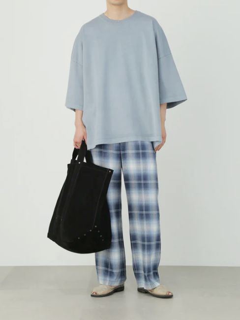 レザートートバッグ LEATHER TOTE BAG - Cow split leather - BLACK