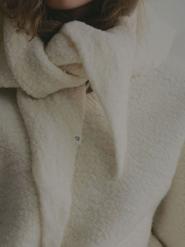 バンピーストールニットプルオーバー（ホワイト）