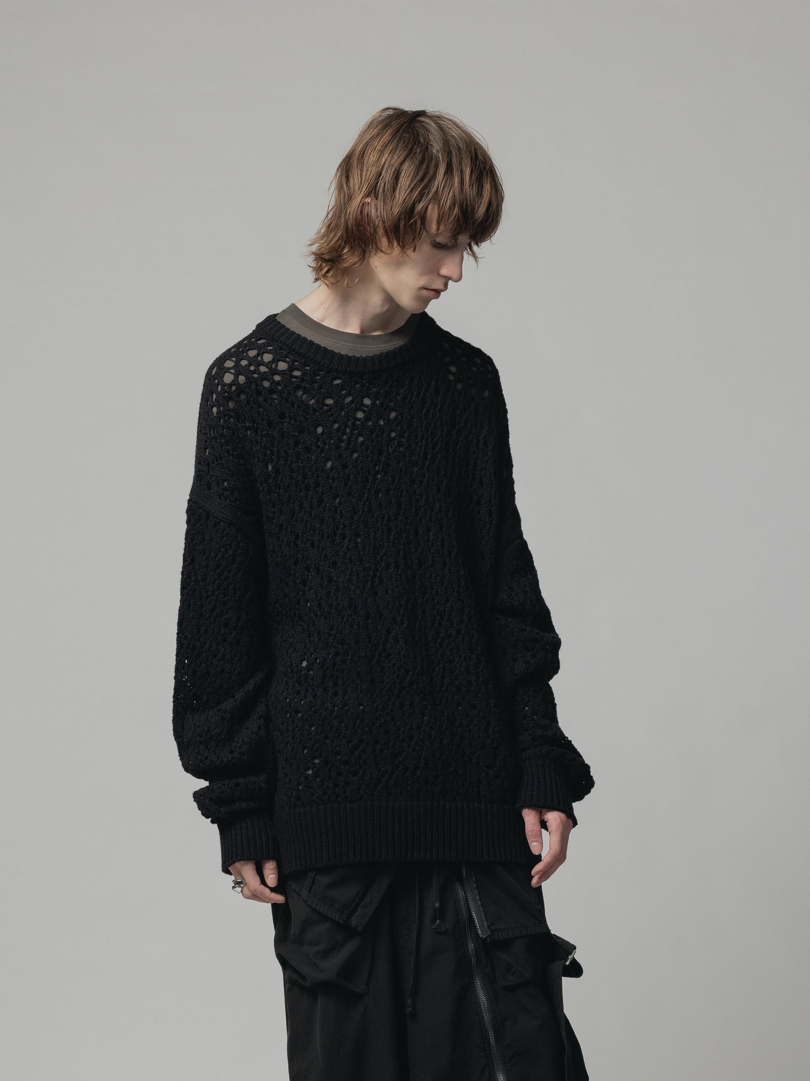 メッシュニット - BLACK