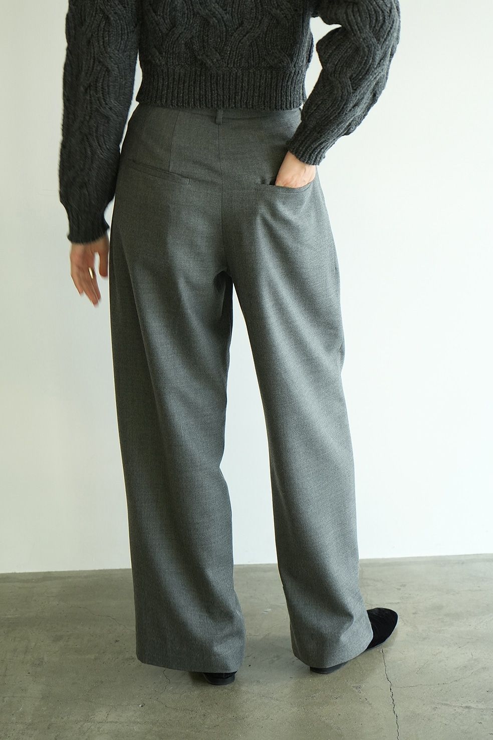 CLANE - ウールベーシックタックパンツ - WOOL BASIC TUCK PANTS