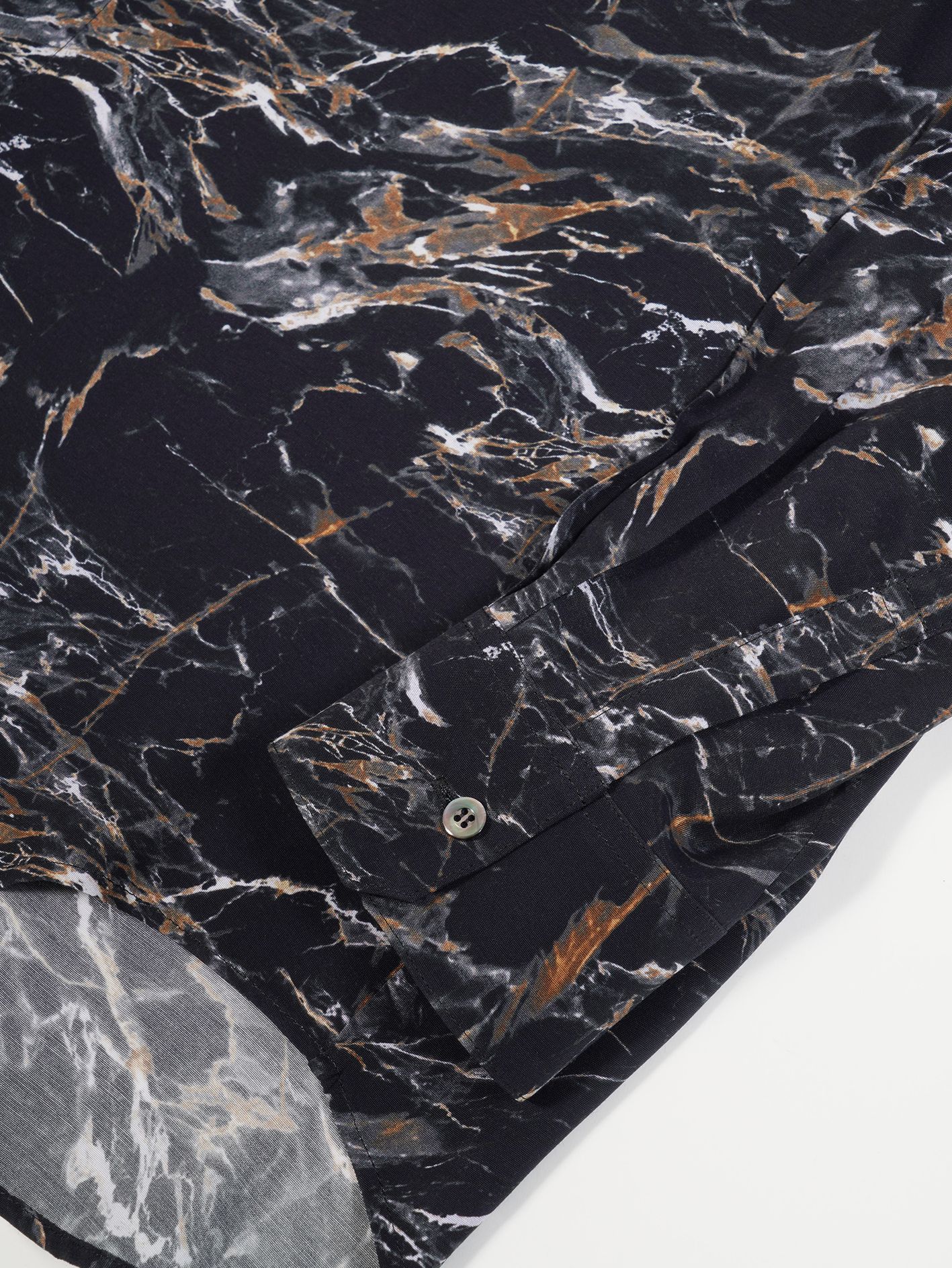 Visファイユマーブルプリント レギュラーシャツ - Regular Shirt - BLACK MARBLE